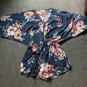 Navy floral romper